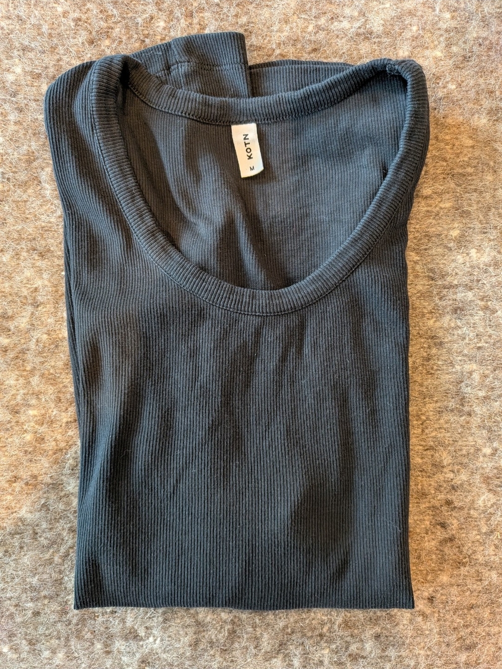 KOTN Men's Black Ribbed Tank